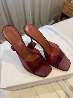 Amina Muaddi - Lupita Glass Mule Sandals